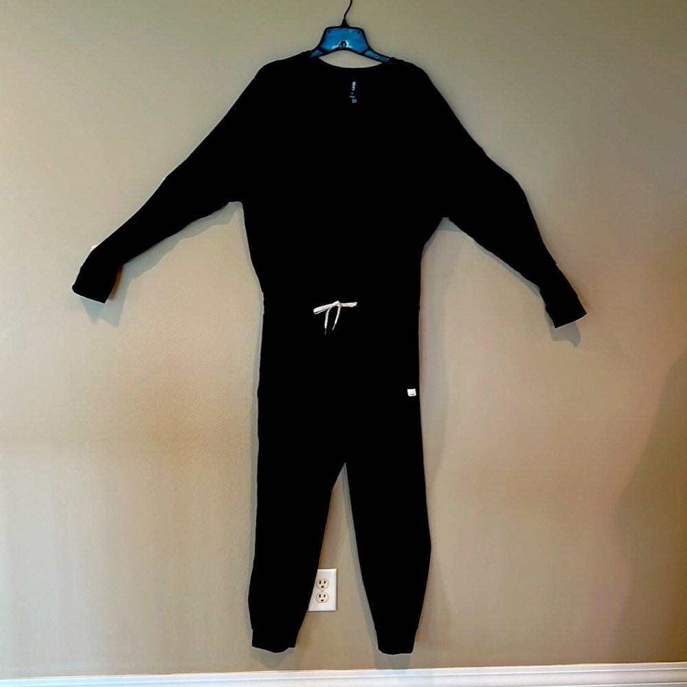 Vuori Black One-Piece Jumpsuit with Drawstring